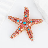 Fashion Starfish Sweet Trendy Ocean Brooches for Girls Glitter Glamorous Pins Jewelry for Women Ladies Accessories Wholesale