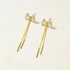 Fashion Elegant Tassel Animals Bowknot Drop Earrings for Girls Sweet Trendy Jewelry for Women Lady Accessories Chinese Supplier