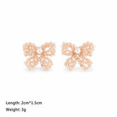 Fashion Pearl Butterfly Bowknot Stud Earrings for Girls Sweet Elegant Trendy Jewelry for Women Ladies Wholesale China Factory