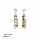 Fashion Shell Turquoise Copper White K Plated Drop Earrings for Girls Tassel Boho Jewelry for Women Ladies Wholesale Low MOQ