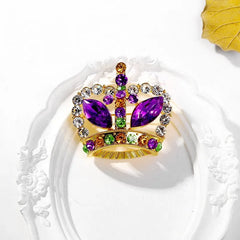 Fashion Glitter Sparkle Rhinestone Crown Luxury Brooches for Girls Sweet Princess Vintage Jewelry for Women Ladies Accessories