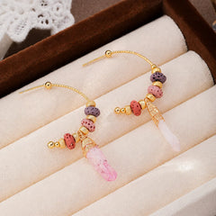 Fashion Crystal Red Agate Freshwater Pearl Tiger Eye Stone Natural Stone Copper 18K Gold Necklace for Girls Jewelry for Women