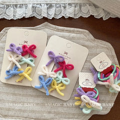 Classic Bowknot Simple Scrunchies for Baby Girls Fashion Cute Sweet Hair Ties for Kids Children Hair Accessories in Stock