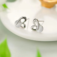 Female Heart Leaf Bow Shape Small Mini Stud Earring Fashion Elegant Simple High Quality Wholesale Daily Jewelry Accessories