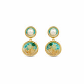 Female Freshwater Pearl S925 Silver 18k Gold-plated Hand-Drawn Artistic Painted Drip Glaze Earring in Stock Jewelry for Causal