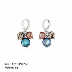 Female Freshwater Pearl Copper Plated Palladium White K Spotted Beads Earring Fashion Elegant Factory Price in Stock Jewelry