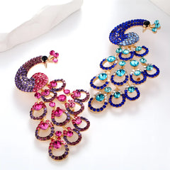 Fashion Glitter Sparking Birds Peacock Brooches for Girls Rhinestone Dainty Pins Jewelry for Women Ladies Accessories Wholesale