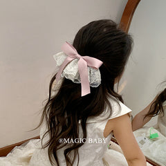 Sweet Fashion Ribbon Bowknot Hair Clips for Baby Girls Cute Elegant Stylish Barrette for Kids Children Hair Accessories in Stock
