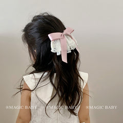 Sweet Fashion Ribbon Bowknot Hair Clips for Baby Girls Cute Elegant Stylish Barrette for Kids Children Hair Accessories in Stock