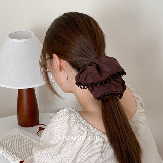 French Vintage Style Solid Color Hair Ties Elegant Chic Hair Accessories for Women and Girls Graceful Scrunchies in Stock
