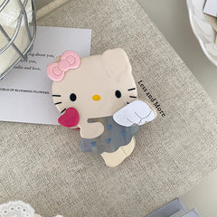 Cute Sweet Kitty Cat Cartoon Wing Hair Claw Clips for Girls Acetate Fashion Chic Hair Clutches for Women Ladies Hair Accessories