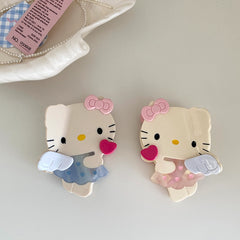 Cute Sweet Kitty Cat Cartoon Wing Hair Claw Clips for Girls Acetate Fashion Chic Hair Clutches for Women Ladies Hair Accessories
