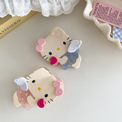 Cute Sweet Kitty Cat Cartoon Wing Hair Claw Clips for Girls Acetate Fashion Chic Hair Clutches for Women Ladies Hair Accessories