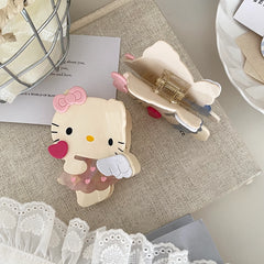 Cute Sweet Kitty Cat Cartoon Wing Hair Claw Clips for Girls Acetate Fashion Chic Hair Clutches for Women Ladies Hair Accessories