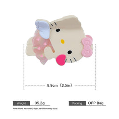 Cute Sweet Kitty Cat Cartoon Wing Hair Claw Clips for Girls Acetate Fashion Chic Hair Clutches for Women Ladies Hair Accessories