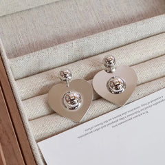 Fashion Trendy Heart Shaped Simple Drop Earrings for Girls Elegant Glamorous Jewelry for Women Ladies Accessories Wholesale