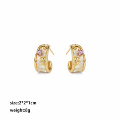 Fashion Freshwater Pearl Crushed Shell S925 Silver Earrings for Girls Vintage Jewelry for Women Ladies Wholesale China Factory