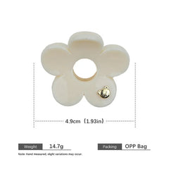 Elegant Chic Mini Solid Color Flower Hair Claw Clips for Women & Ladies Sweet Daily Hair Accessories