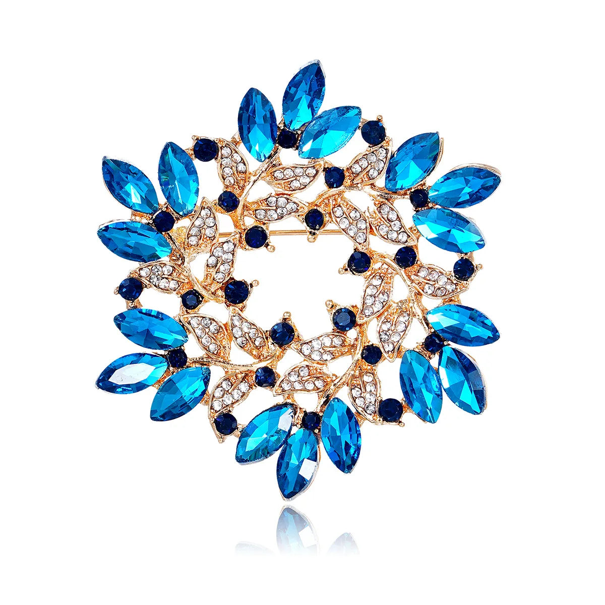 Fashion Snow Flake Glitter Sparkle Brooches for Girls Rhinestone Elegant Stylish Pins Jewelry for Women Ladies Accessories