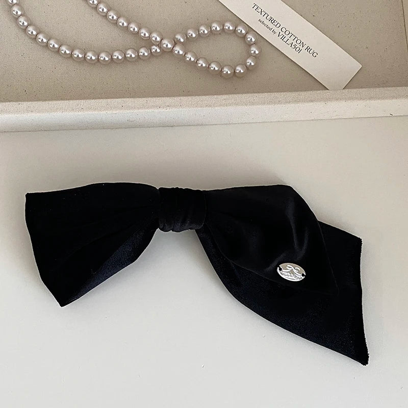 Simple Sweet Fashion Solid Color Bowknot Hair Clips for Girls Elegant Minimalistic Barrettes for Women Ladies Hair Accessories