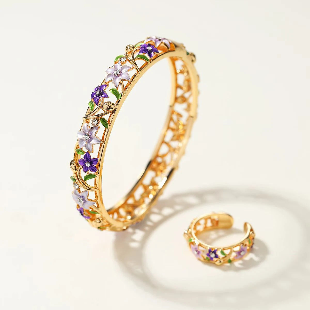 Fashion Trendy Dainty Glamorous Luxury Bangles Elegant Rings for Girls Charms Vintage Jewelry Sets for Women Ladies Accessories