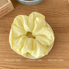 Yellow Solid Color Plaid Cherry Scrunchies Elegant Simple Hair Ties for Girls and Women Sweet Cute Hair Accessories for Ladies
