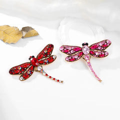 Fashion Sweet Rhinestone Elegant Brooches for Girls Animals Dragonfly Pins Jewelry for Women Ladies Accessories Wholesale