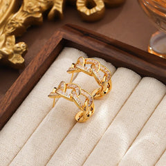 Women Zircon S925 Silver 18k Gold-plated Gold Hoop Earring Elegant Fashion Charms Low MOQ in Stock Jewelry for Female Daily