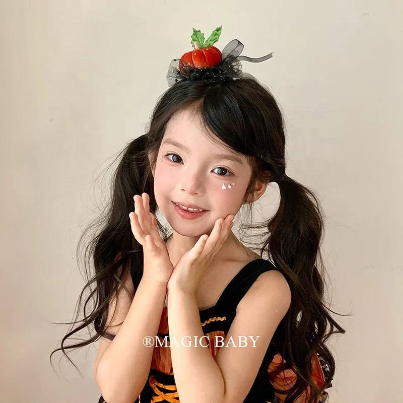 Halloween Pumpkin Hair Clip Skull Demon for Kids Spooky Cute Hairpins Child Costume Party Hair Accessories Trick or Treat Gift