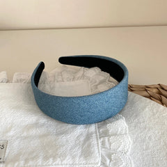 Girls Blue Solid Colored Simple Wide Headbands Elegant Trendy Vintage Customized Wholesale in Stock Women Hairbands Accessories