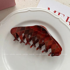 Vintage Chic Plaid Hair Claw Clips for Women Girls Fashion Stylish Elegant Hair Accessories Daily Occasion