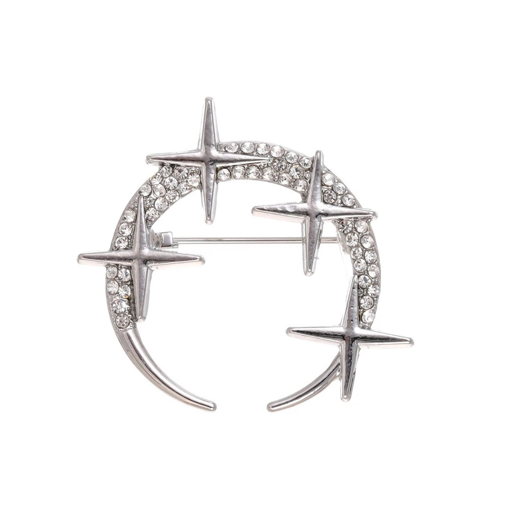 Fashion Glitter Rhinestone Sweet Elegant Brooches for Girls Stylish Trendy Pins Jewelry for Women Ladies Accessories New Design