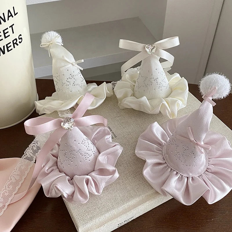 Female Aesthetic Girl Medium Hair Clips Fashion Stunning Bowknot High Quality Birthday Hat Hairpins Accessories for Women Use