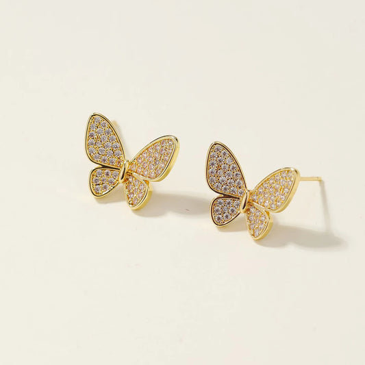Classic Butterfly Simple Trendy Stud Earrings for Girls Leopard Glitter Jewelry for Women Ladies Accessories Elegant Bijuterias