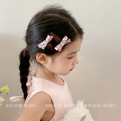 Cute Sweet Hair Clips for Baby Girls Kawaii Fashion Bowknot Polka Dot Alligators for Kids Children Teenagers Hair Accessories