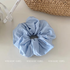 Elegant Blue Glitter Stripe Lace Scunchies Girls Fashion Stylish Sweet Cute Hair Ties for Women Ladies Hair Accessories