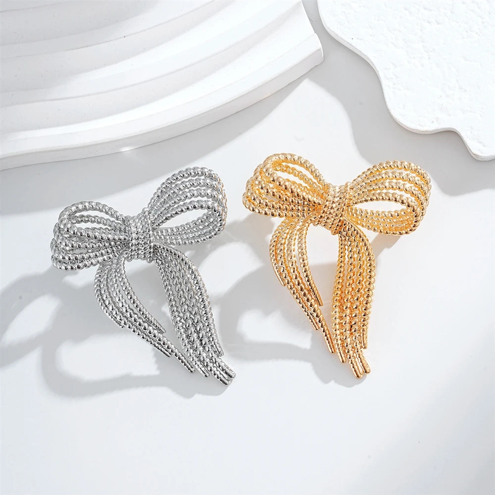 Fashion Simple Minimalistic Bowknot Brooches for Girls Trendy Classic Vintage Jewelry for Women Ladies Accessories Wholesale