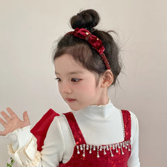 Classic Red Velvet Simple Head Band for Baby Girls Chic Fashion Trendy Hair Band for Kids Hair Accessories in Stock Stylish