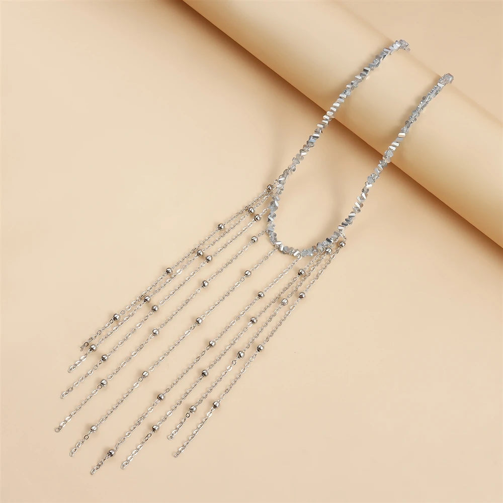 Fashion Simple Chain Tassel Charms Necklaces for Girls Elegant Graceful Dainty Jewelry for Women Ladies Accessories Wholesale