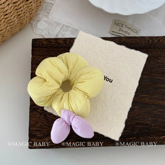 Fashion Solid Color Cute Sweet Bowknot Scrunchies for Baby Girls Kawaii Elegant Hair Ties for Kids Hair Accessories in Stock