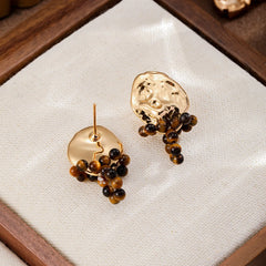 Women Black Obsidian Bow White K Stud Earring Wholesale Low MOQ Factory Price in Stock Jewelry for Female Causal Party Daily
