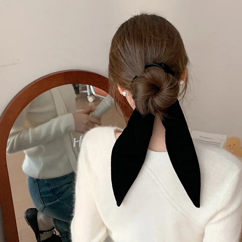 Simple Solid Color Minimalistic Scrunchies for Girls Elegant French Style Hair Ties for Women Ladies Hair Accessories Chic