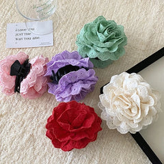 Solid Color Fashion Flower Hair Claw Clips for Girls Chic Trendy Elegant Haarspange for Women Ladies Hair Accessories Graceful