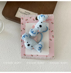 Cute Sweet Animal Bowknot Plaid Scrunchies for Baby Girls Fashion Peppy Hair Ties for Kids Children Hair Accessories in Stock
