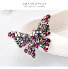 Fashion Glitter Rhinestone Butterfly Dainty Brooches for Girls Sweet Elegant Pins Jewelry for Women Ladies Accessories Wholesale