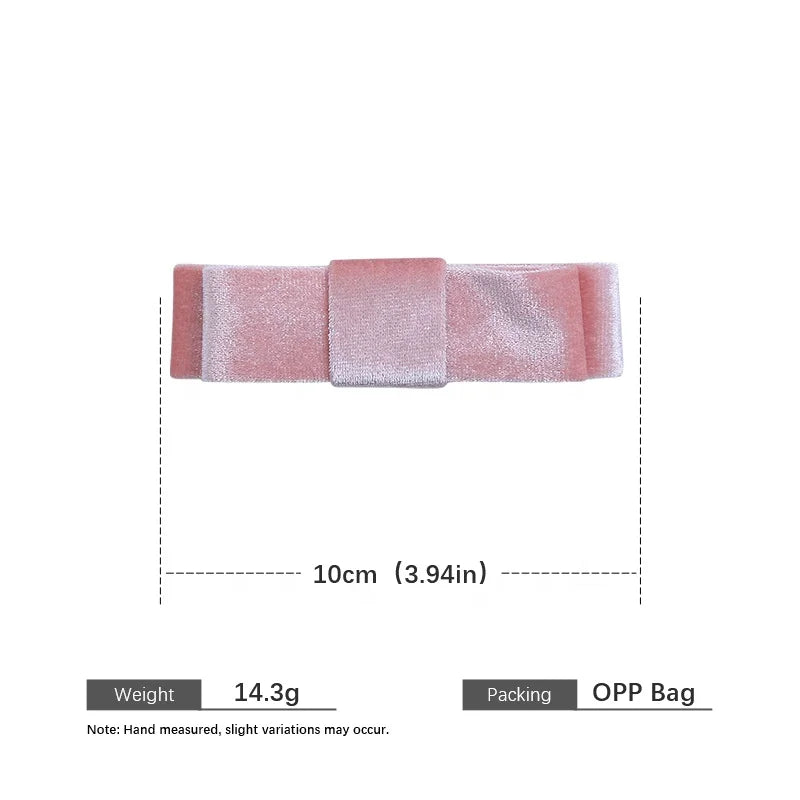 Fashion Trendy Lustrous Solid Color Hair Clips for Girls Elegant Sweet Barrette for Women Ladies Hair Accessories Female Bowknot