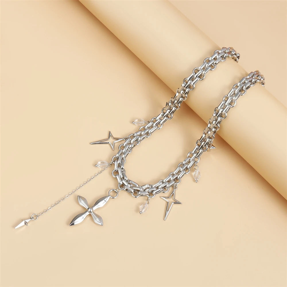 Fashion Simple Sweet Cross Necklaces for Girls Minimalistic Jewelry Suits Sets Bracelets for Women Ladies Accessories Wholesale