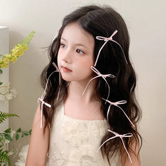 Solid Color Fashion Ribbon Bowknot Hair Clips for Baby Girls Elegant Kawaii Simple Alligator for Kids Children Hair Accessories