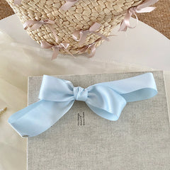 Gilry Elegant Bowknot Barrette Clips Fashion Solid Color Hairpins Accessories for Children's Daily School Sports Made of Fabric