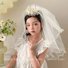 Luxurious Crown Tulle Headband for Girls Fashion Glitter Hair Accessory in Sweet Princess Style Baby Kids Hair Band
